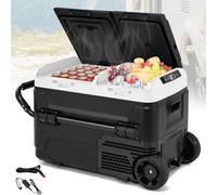 Gymax Car Refrigerator 40L Fridge Freezer -20℃-20℃ For Camping Travel 12V in Black Gymax Black