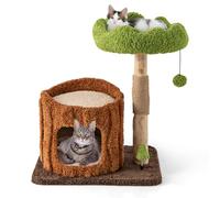 GYMAX Cat Tree, 75 cm Multi-Level Cat Tower with Condo, Sisal Scratching Post, Top Perch & Hanging Ball, Small Kitten Activity Centre for Indoor Cats