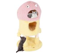 GYMAX Cat Tree, 93cm Monster-Themed Cat Tower with 2 Cat Condos, Sisal Scratching Post and Hanging Sound-Making Toys, Cute Kitten Activity Center for Indoor Cats