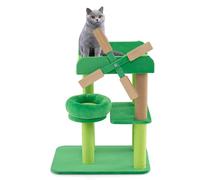 GYMAX Cat Tree, Multi-Level Cat Tower with Sisal Scratching Posts, Padded Platforms, Top Perch with Cat Hole, Windmill Theme Kitty Activity Center Cat Tree for Indoor Cats