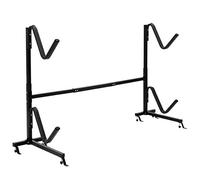 GYMAX Double Kayak Storage Rack, Freestanding Paddleboard Carrier Stand, Heavy Duty Boat Surf Ski Board Transport Tool, Black