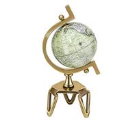 GYMAX Educational World Globe, 13cm/21cm/26cm Interactive Desktop Earth Globe with Triangle Metal Stand, 360° Rotating Geography World Map Globes for Home Office Classroom (S)