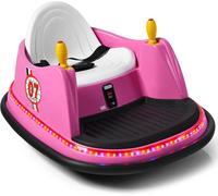 Gymax Electric Kids Bumper Ride On Car With Flashing Lights & Remote Control in Pink Gymax Pink