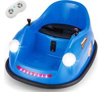 Gymax Electric Ride on Bumper Toy Car With Lights Music & Remote Control in Navy Gymax Navy