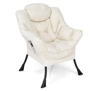 Gymax Elegant Recliner Chair Chic Lounge Armchair With Thick Cushion in Beige Gymax Beige