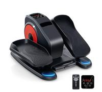 GYMAX Elliptical Cross Trainer, Under Desk Seated Leg Pedal Exerciser with Display Screen & Remote Control, Portable Electric Mini Pedal Machine for Adults Seniors