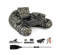 Gymax Fishing Float Tube Inflatable Foldable Fishing Boat With Rod Holder Gymax Multicolor