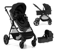 GYMAX Foldable Baby Stroller, All in One Toddler Pushchair with Adjustable Backrest/Canopy and Storage Bag, Portable Convertible Buggy Pram for Newborns (Black, Without footmuff: 89 x 60 x 111 cm)