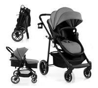 GYMAX Foldable Baby Stroller with Adjustable Backrest & Canopy (Gray)