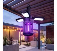 Gymax Foldable Camping LED Lantern Electric Mosquito Killer Bug Fly Zapper in Black Gymax Black