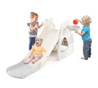 Gymax Foldable Slide Freestanding Baby Slide Climber Playset-Grey in Light Grey Gymax Light Grey