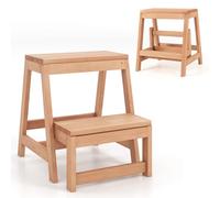GYMAX Foldable Step Stool, 2-Tier Foot Stools for Adults and Kids