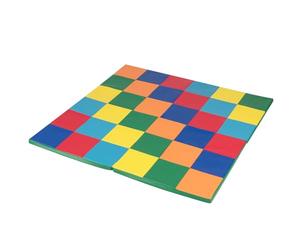 GYMAX Folding Baby Play Mat, Multicolor Kids Crawling Floor Foam Playmat with Waterproof Surface, Toddlers Gym Nursery Activity Pad for Living Room, Children's Playroom (Multicoloured)