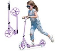 Gymax Folding Light Up Kick Scooter With Adjustable Handlebar & Break in Purple Gymax Purple