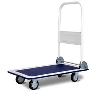 Gymax Folding Push Cart Dolly Hand Truck Rolling Flatbed Platform Cart 150KG in Silver Gymax Silver