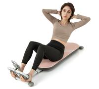 Gymax Folding Sit Up Bench Home Gym Board With Adjustable Angles & Length in Pink Gymax Pink