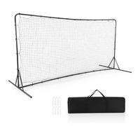 GYMAX Football Rebounder Net, 12 x 6FT Portable Soccer Trainer Equipment with Carrying Bag, Football Net Training Aid for Skills Training (Black)