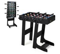 GYMAX Football Table, Foldable Tabletop Soccer Game (Black)
