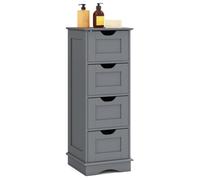 Gymax Freestanding 4-Drawer Narrow Storage Cupboard Bathroom Floor Cabinet in Grey Gymax Grey