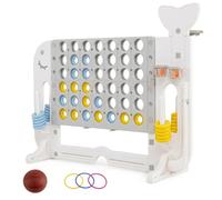 GYMAX Giant 4 in a Row Game, Jumbo Connect Four Game (Grey)