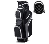 GYMAX Golf Cart Bag, Lightweight Portable Golf Club Bag (Grey)