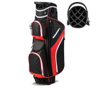 GYMAX Golf Cart Bag, Lightweight Portable Golf Club Bag (Red)