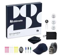 GYMAX Golf Gift Set for Men/Women, Complete Golf Accessories Kit with Golf Balls, Golf Tees, Golf Towel, Belt, Hat, Divot Tool, Ball Marker and Storage Bag, Golf Gift Box for Golfers (Navy)
