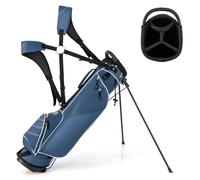 GYMAX Golf Stand Bag, Professional Golf Club Bag with 4 Way Divider, 4 Storage Pockets and Adjustable Shoulder Strap, Waterproof Golf Carry Bag for Men & Women (Navy)