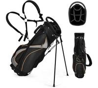 GYMAX Golf Stand Bag, Professional Golf Club Bag with 8 Way Divider,