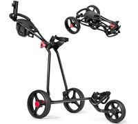 GYMAX Golf Trolley, Folding 3 Wheel Golf Push Cart (L x W x H)