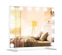 Gymax Hollywood Vanity Mirror Lighted Tabletop Wall Mirror Adjustable Brightness in White Gymax White