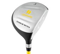 GYMAX Junior Golf Club, Kids Golf Putters Right Hand with Fiberglass Shaft & Foam Head Cover, Individual Gold Club for Boys and Girls Aged 8-10 (Yellow, #3 Fairway Wood)