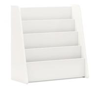 GYMAX Kids Bookcase, 4-Tier Wooden Children Bookshelf with Deep Compartments, Toddler Book Storage Rack for Kid's Room Kindergarten (White)