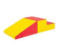 GYMAX Kids Climb and Crawl Play Equipment, 2-Piece Baby Soft Foam Blocks Toys, Toddlers Lightweight Activity Play Set for Climbing Crawling (Red+Yellow)