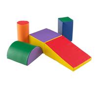 GYMAX Kids Climb and Crawl Play Equipment, 5-Piece Baby Soft Foam Blocks, Toddlers Lightweight Activity Play Set for Climbing Crawling (Colorful)