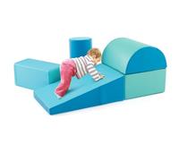 GYMAX Kids Climb and Crawl Play Equipment, 5-Piece Baby Soft Foam Blocks, Toddlers Lightweight Activity Play Set for Climbing Crawling (Blue)