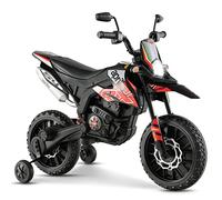 GYMAX Kids Electric Motorbike, 12V Aprilia Licensed Battery Powered Ride on Motorcycle with Training Wheels, Music, USB, Wireless Function & light for 3-8 Years Old (Red), 106 x 56 x 80 cm