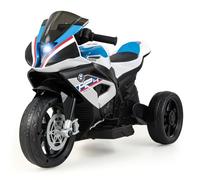 GYMAX Kids Electric Motorbike, 12V Licensed BMW Ride on Motorcycle with Music, USB/MP3, Headlights, Forward & Backward, 3 Wheels Children Motor Bike for 3-8 Years Old Boys Girls (White)