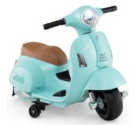 GYMAX Kids Electric Motorbike, 6V Battery Powered Licensed Vespa Motorcycle with Training Wheels, Headlight and Horn Sound, Children Ride on Motor Bike for 18-36 Months Old Boys Girls (Green)