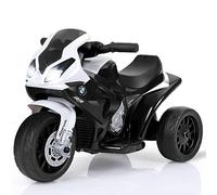 GYMAX Kids Electric Motorbike, 6V Licensed BMW Ride on Motorcycle with Music & Headlights, 3 Wheel Children Motor Bike for Boys Girls (Black+White)