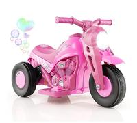 GYMAX Kids Electric Motorbike, 6V Ride on Motorcycle with Bubble Maker, Music, Headlights, Forward & Backward, 3 Wheels Children Motor Bike for 3 Years Old+ Boys Girls (Pink)