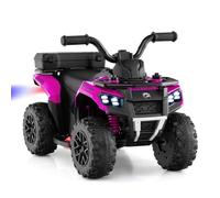 GYMAX Kids Electric Quad Bike, 6V Battery Powered Toy Car with Horn, Music, Spray Function, Lights and Storage Basket, Children Ride on ATV for 18+ Months Old (Pink)