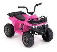 GYMAX Kids Electric Quad Bike, 6V Battery Powered Toy Car with MP3 Player, LED Headlights, Storage Basket, Forward & Backward, Children Ride on ATV for 2-5 Years Old Boys Girls (Pink)