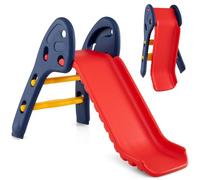 GYMAX Kids Folding Slide, Freestanding Plastic Toy with Climb Steps, Toddler First Slide for Indoor Outdoor (105 x 55 x 72 cm)