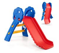 GYMAX Kids Folding Slide, Freestanding Plastic Toy with Climb Steps, Toddler First Slide for Indoor Outdoor (102 x 60 x 72cm)