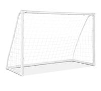 GYMAX Kids Football Goal, 6ft x 4ft UPVC Soccer Goal with Thickened Post & Strengthened Corners, Portable Football Goals for Garden (183 x 82 x 120)