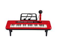 GYMAX Kids Piano Keyboard, 37 Keys Children Piano with Music Stand, Microphone and Detachable Legs, Educational Electronic Keyboard for 3+ Years Old (Red)