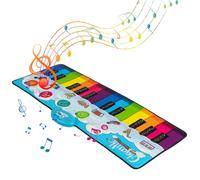 GYMAX Kids Piano Mat, Large Musical Dance Playmat with 8 Instrument Sounds, Colorful Piano Keyboard, Built-in Music, Recording & Playback Function, Toddler Floor Keyboard Mat for Girls Boys (120x47cm)