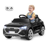 GYMAX Kids Ride on Car, 12V Battery Powered Car (Dark + Sliver)