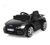 GYMAX Kids Ride on Car, 12V Battery Powered Licensed Audi Car with Remote Control, Music, TF, MP3, USB, High/Low Speed & Safety Belt, Children Electric Vehicle for 3+ Years Old (Black)